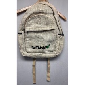 HEMP Backpack Eco-Friendly ReThink Himalayan Beige Rucksack Casual NWOT Hippie